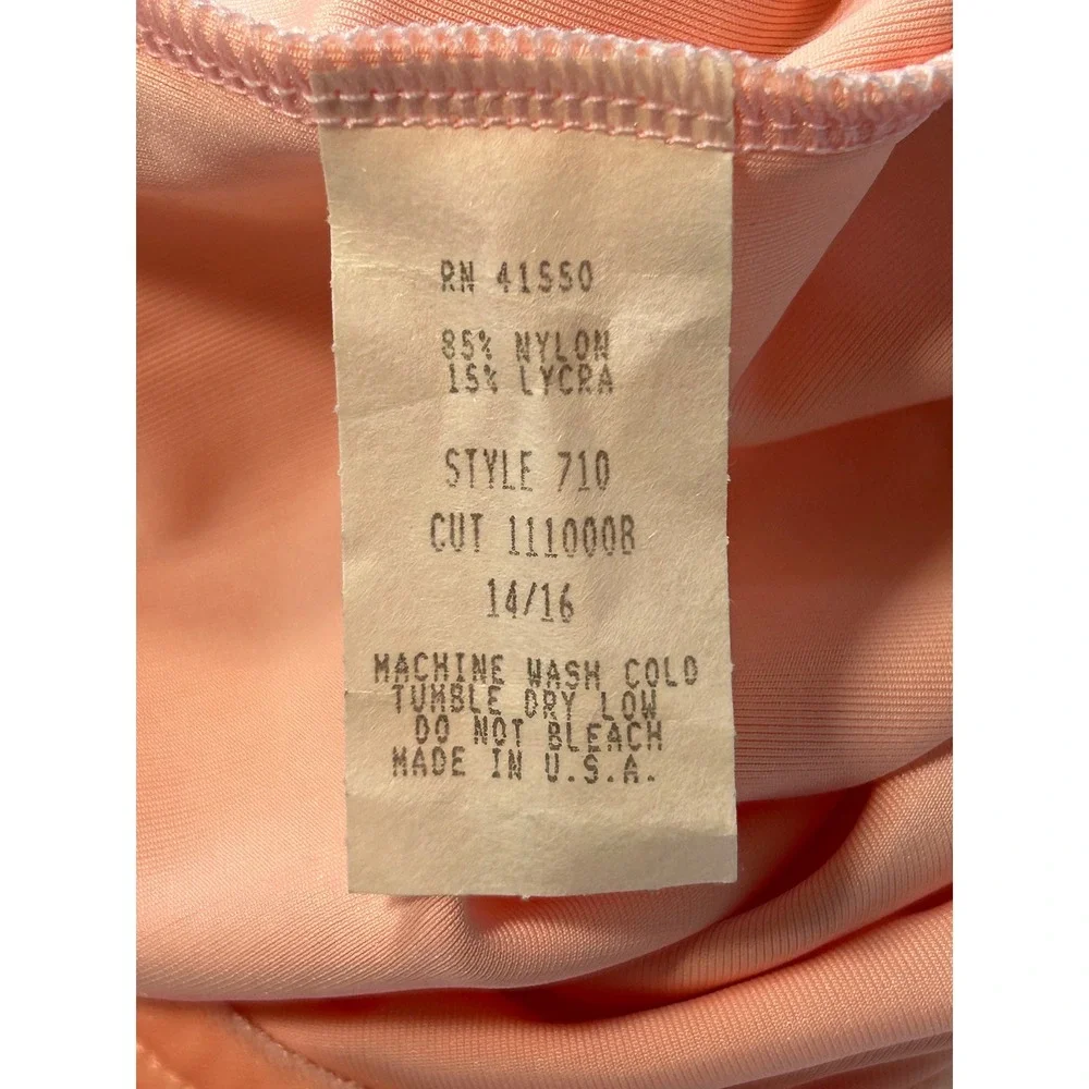 Jenni Rose Girls Peach Velvet Leotard Sleeveless Dance Gymnastics 14-16